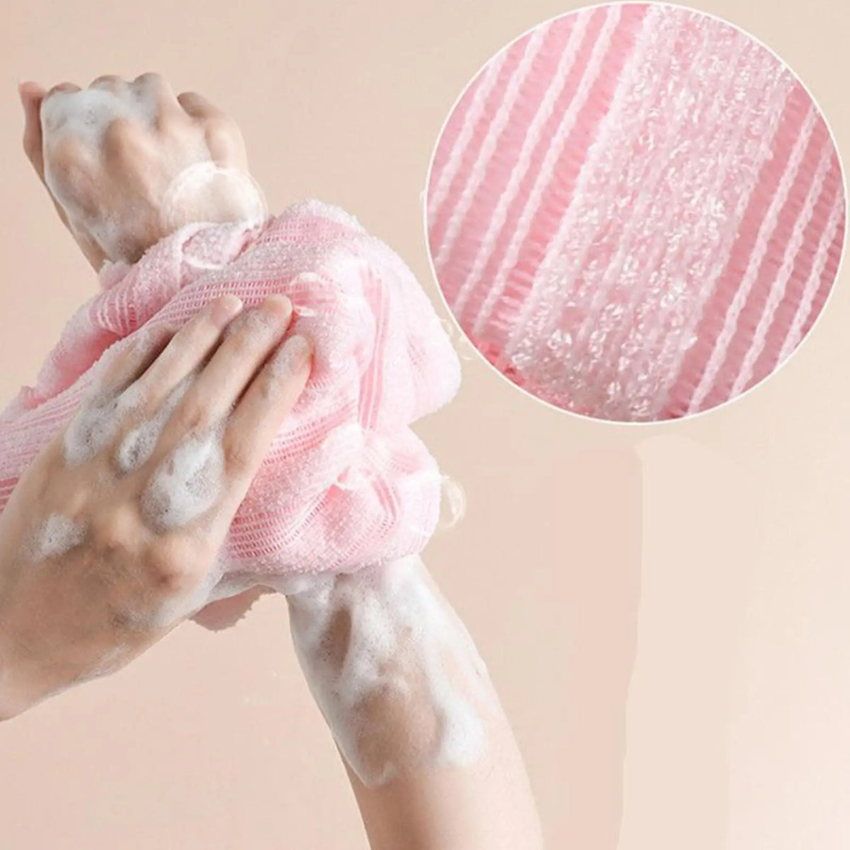 Silver-Ion Exfoliating Back Scrubber Towel – Ultra-Long Bath Exfoliating Bath Towel PLUSH