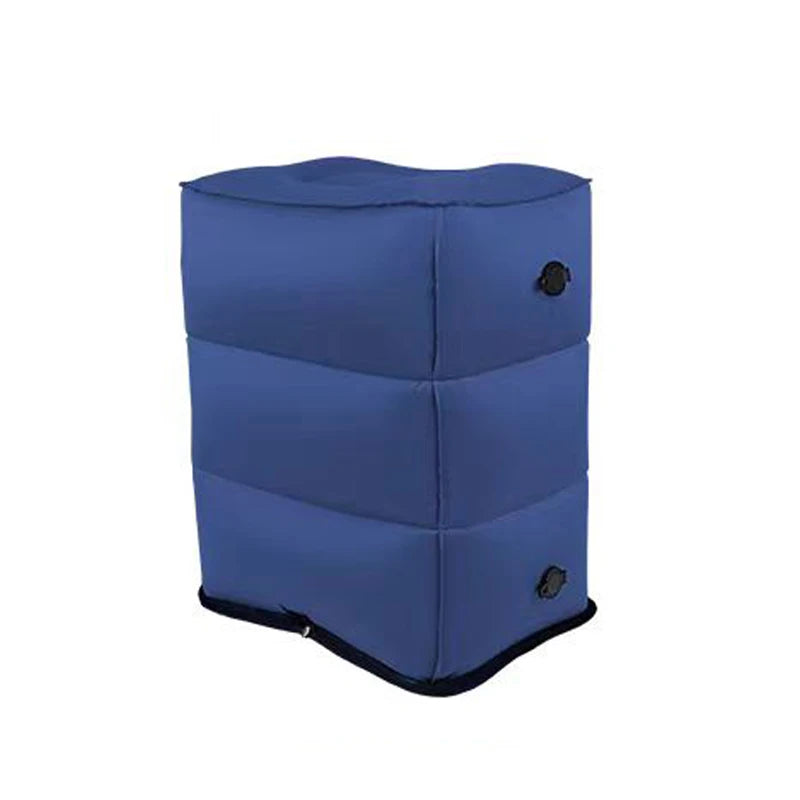 Inflatable Travel Foot Rest Pillow – Adjustable Leg Rest Inflatable Foot Rest PLUSH Navy Blue See below for size descriptions
