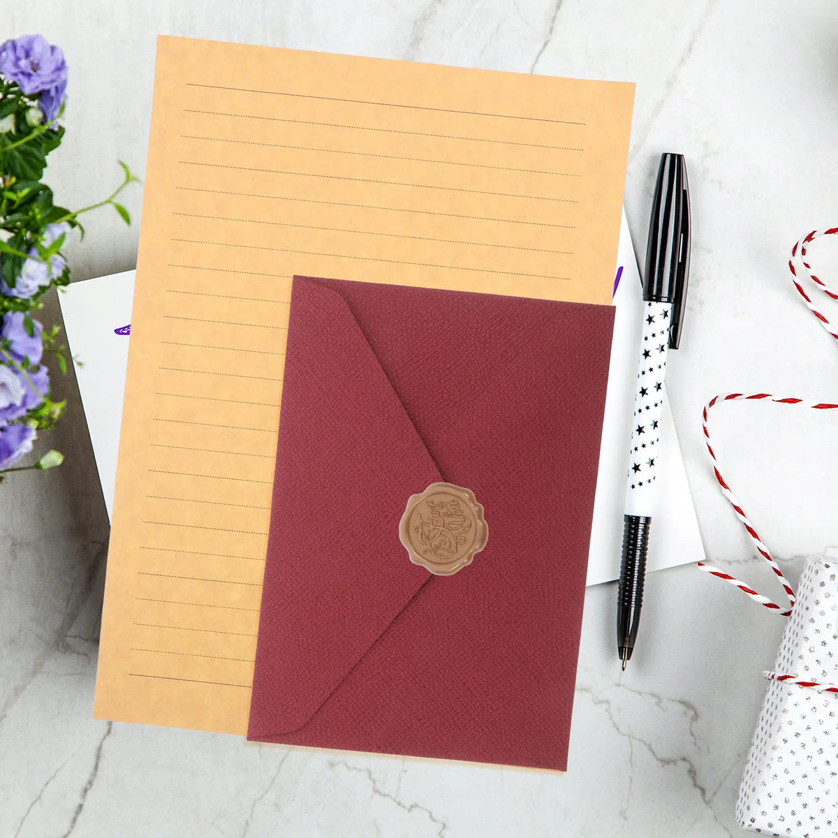 Elegant Paper Envelope & Letter Set – 2 Sets Invitation Kit Stationery Envelope Set PLUSH