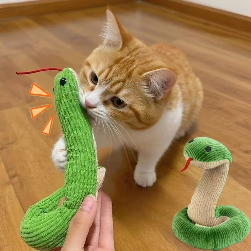 Catnip Snake Toy for Cats – Bite Resistant Interactive Pet Toy Cat Catnip Toy PLUSH