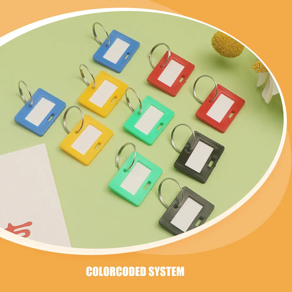 50Pcs Color Coded Number Key Tags – Plastic & Metal ID Labels Key Identifier Tags PLUSH