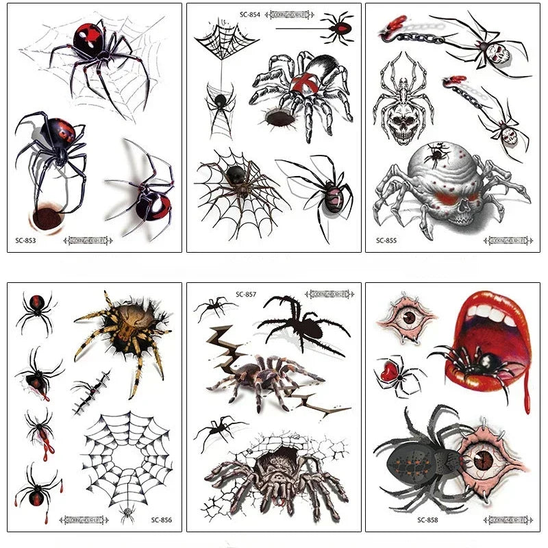 Spider Temporary Tattoo Sticker – Herbal Ink, Lasts 1-2 Weeks Temporary Tattoo Sticker PLUSH