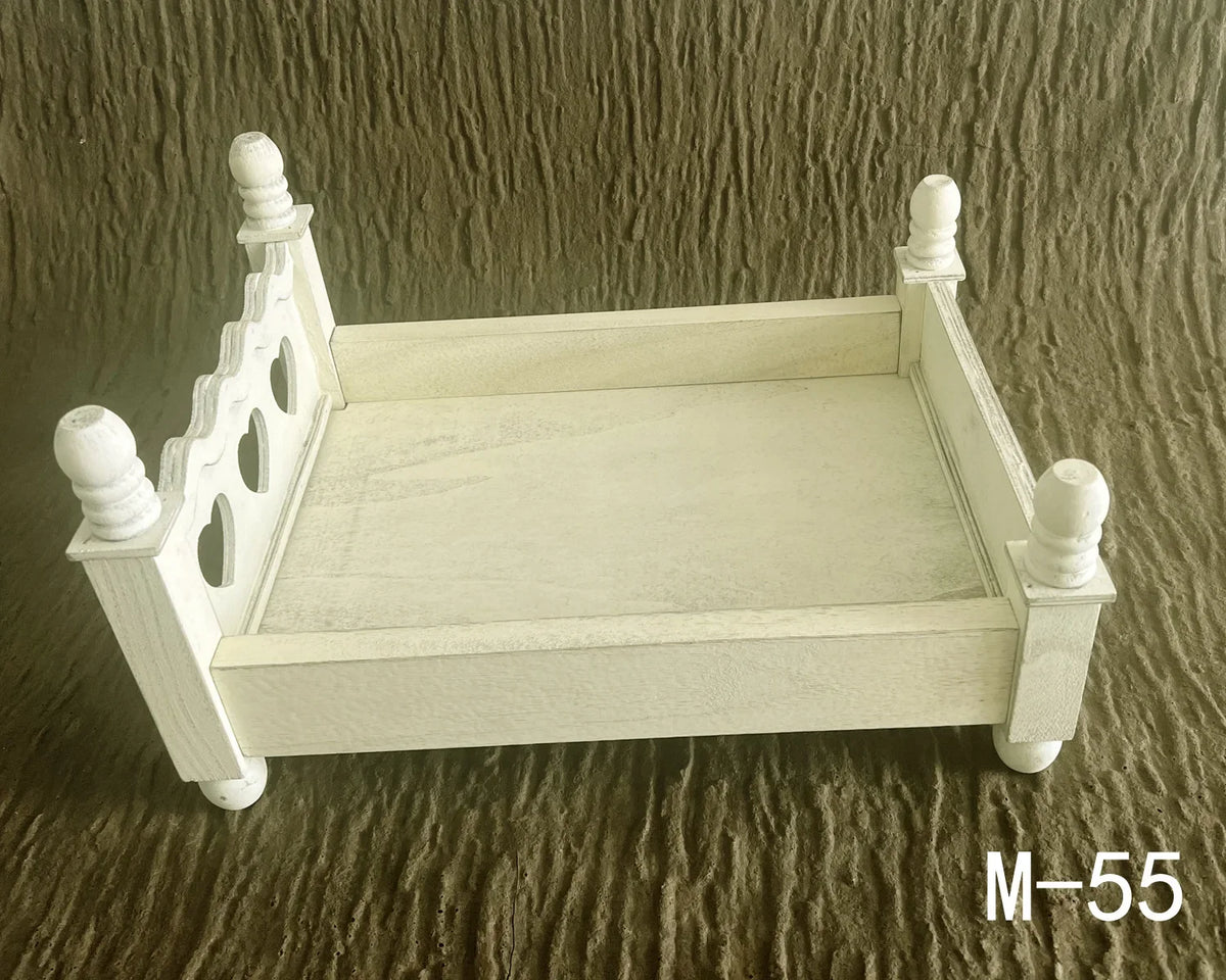 Newborn Photography Props Small Wooden Bed – Baby Studio Prop Photography Prop PLUSH M-55