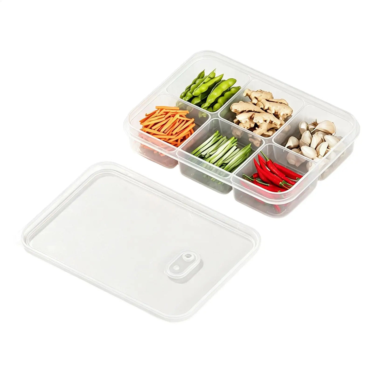 Transparent Divided Fridge Storage Box – Airtight Food Keeper Food Storage Container PLUSH