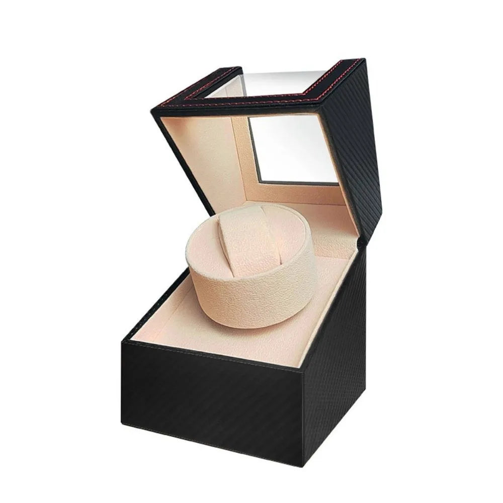 Silent Single Watch Winder – Quiet Wooden Automatic Display Box Watch Winder Box PLUSH Style 8