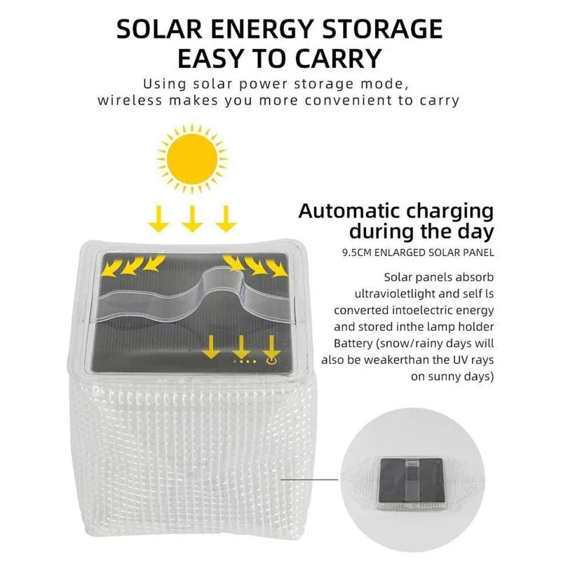 Solar Inflatable LED Camping Lantern | Portable Cube Light Inflatable Camp Lantern PLUSH