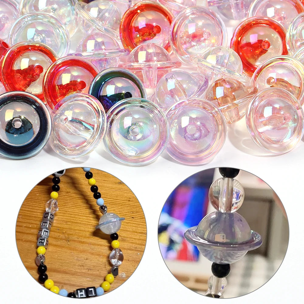 UFO Shape Color Plated Acrylic Spacer Beads 10pcs – DIY Jewelry Acrylic Spacer Beads PLUSH