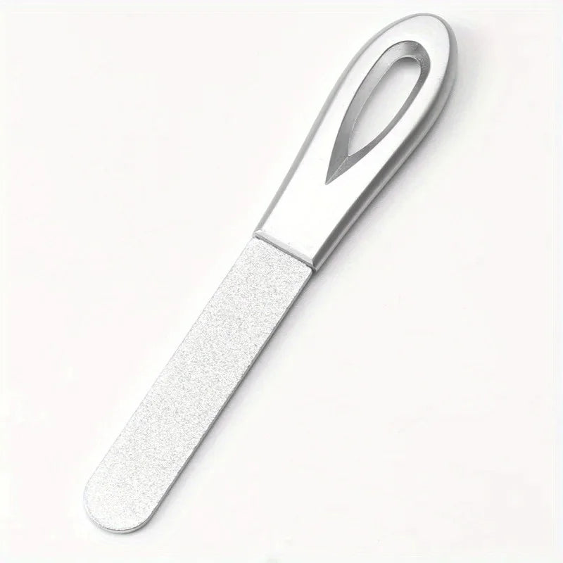 Diamond Grit Stainless Steel Nail File for Hard & Thick Nails Diamond Nail File PLUSH Silvery