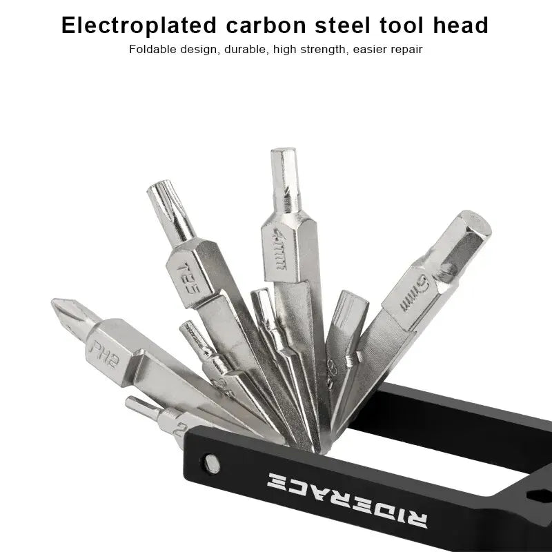 RIDERACE Foldable Bike Multi-Tool Kit – Chain Cutter & Spoke Wrench Bike Repair Tool Kit PLUSH