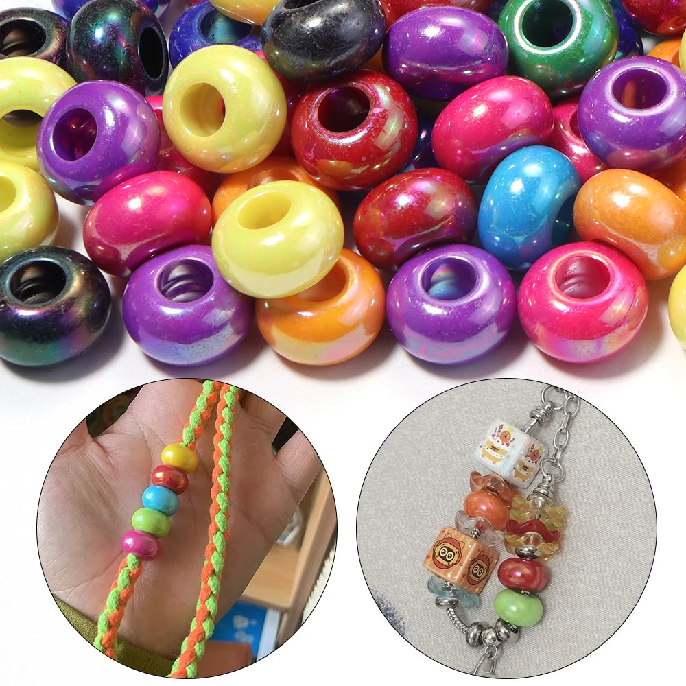 50pcs Acrylic Abacus Spacer Beads Large Hole – DIY Jewelry Acrylic Spacer Beads PLUSH