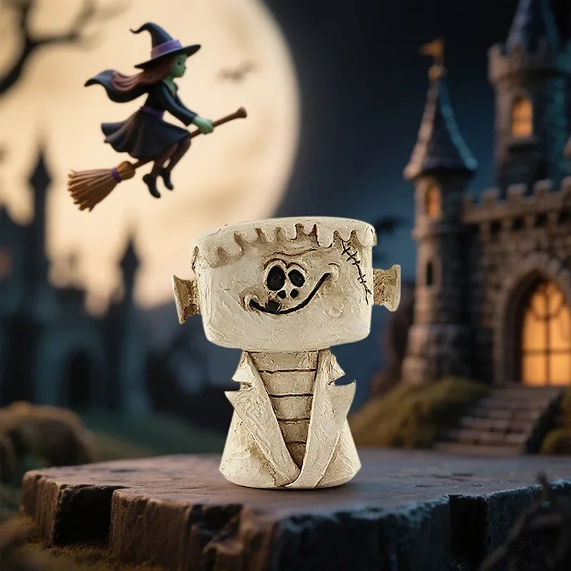 Halloween Resin Tabletop Ornaments – Ghost Pumpkin Mummy Decor Halloween Resin Ornament PLUSH