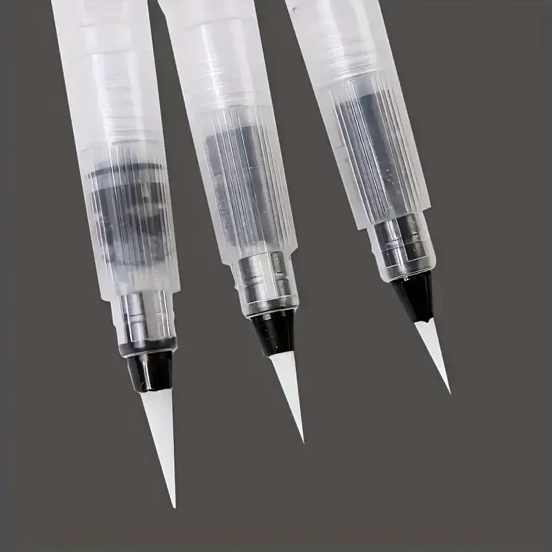 3-Pack Refillable Fine Tip Water Brushes for Watercolor & Art Water Brush Set PLUSH