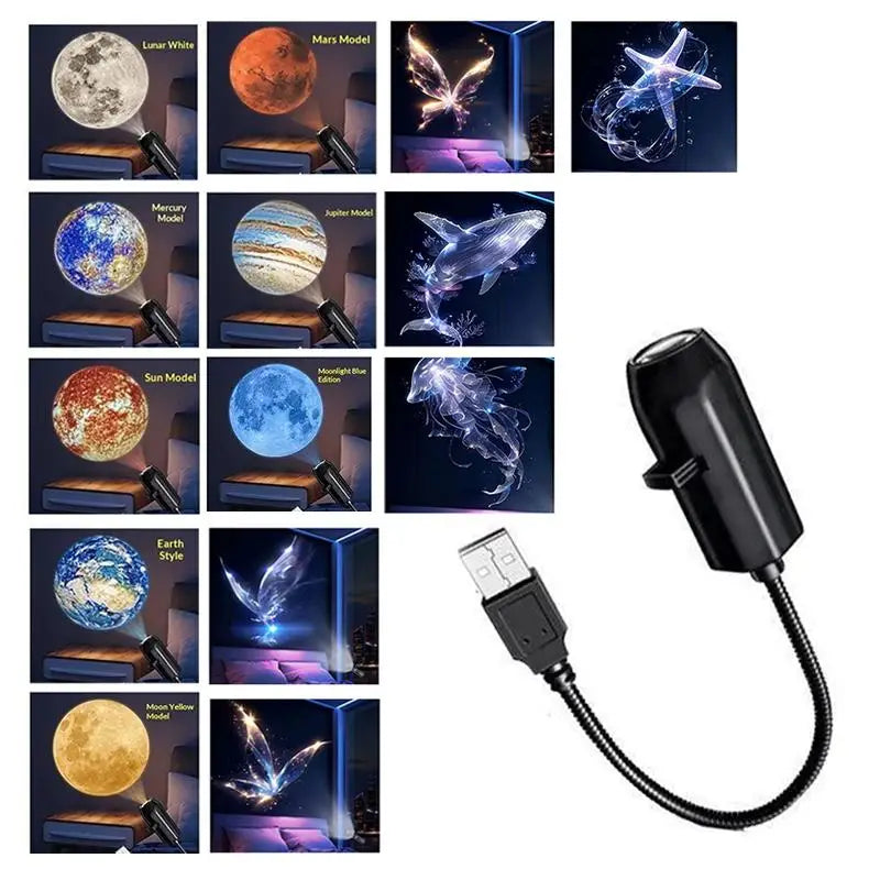 LED USB Projector Night Light – Multiple Pattern Slides for Bedroom LED Projector Night Light PLUSH