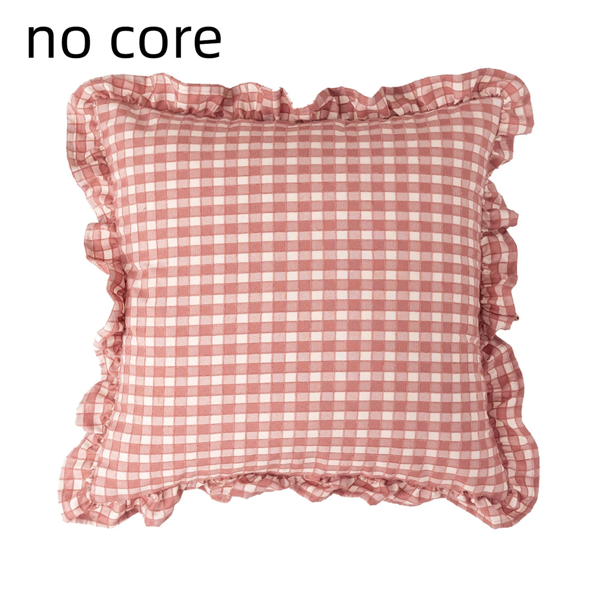 45x45cm Retro Plaid Pillowcase | Square Decorative Pillow Cover Decorative Pillow Cover PLUSH 45x45cm no core Pink no core