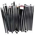 20Pcs Makeup Brush Set – Eye, Foundation & Blush Brushes Makeup Brush Set PLUSH Black 20Pcs