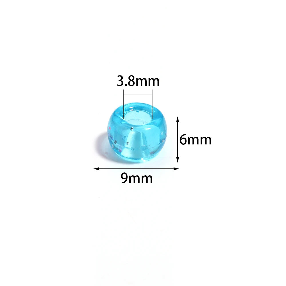200pcs Glitter Big Hole Acrylic Pony Beads – DIY Jewelry Making Acrylic Pony Beads PLUSH