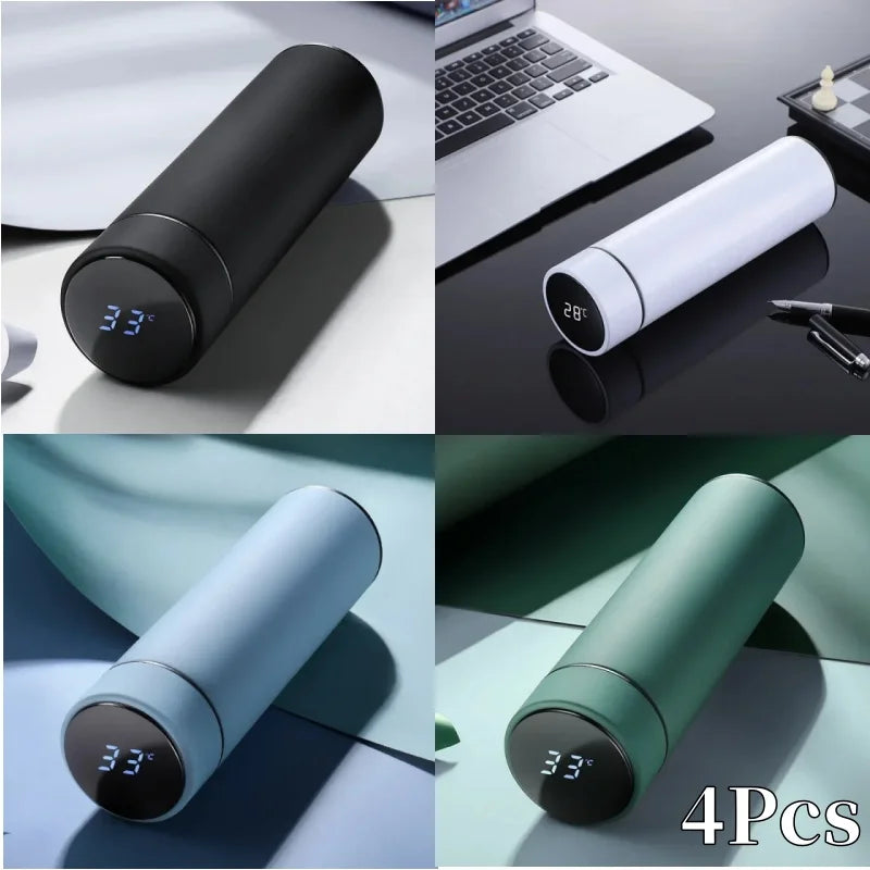 Smart Temp Display Thermal Mug – 500ml Stainless Steel Thermos Insulated Thermal Mug PLUSH Mix-4PCS 500ml
