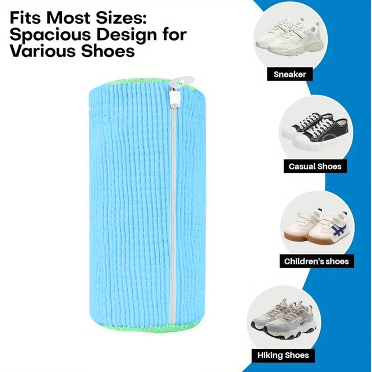Reusable Shoe Washing Bag Set – Sports & Canvas Shoes Shoe Laundry Bag PLUSH Blue