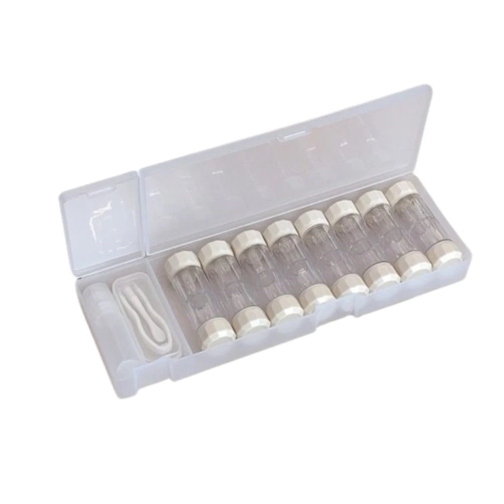 8 Pairs Contact Lens Case Set – 7 Colors, RGP Storage Contact Lens Case PLUSH Beige