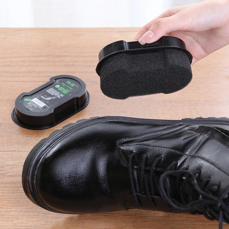 Double-Sided Shoe Polish Wax Sponge Brush – Leather Care Shoe Care Brush PLUSH
