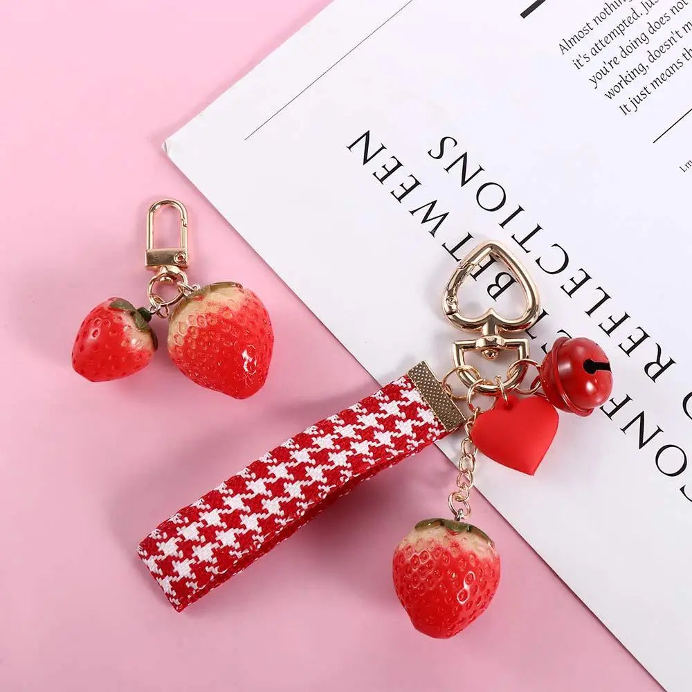 Strawberry Heart Keychain – Cute Red Fruit Key Charm & Bag Pendant Fashion Keychain PLUSH