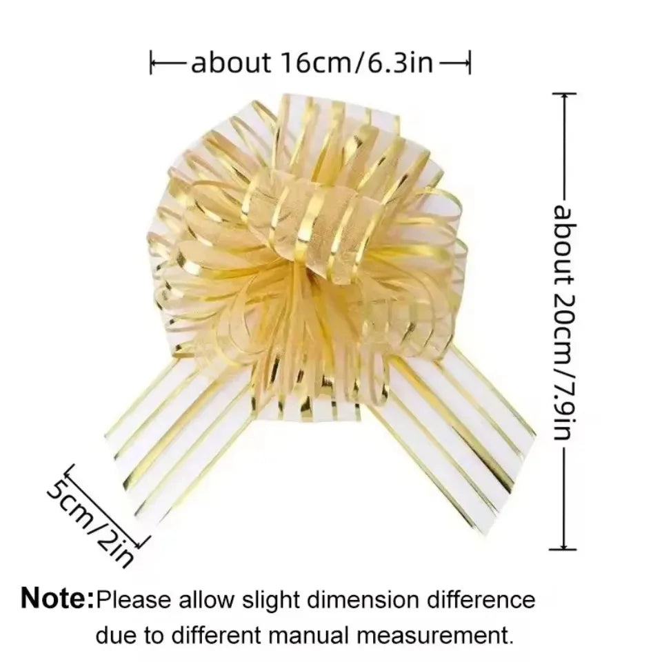 Large Organza Ribbon Pull Bows for Gift Wrapping – 5/10pcs Gift Packaging Bows PLUSH
