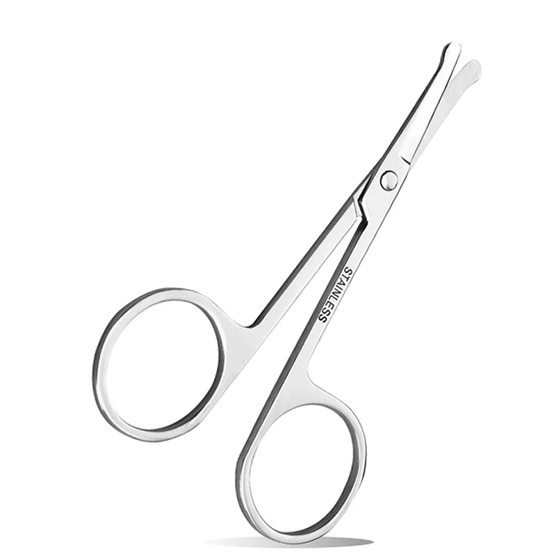 Stainless Steel Eyebrow & Nose Hair Safety Scissors Grooming Scissors PLUSH