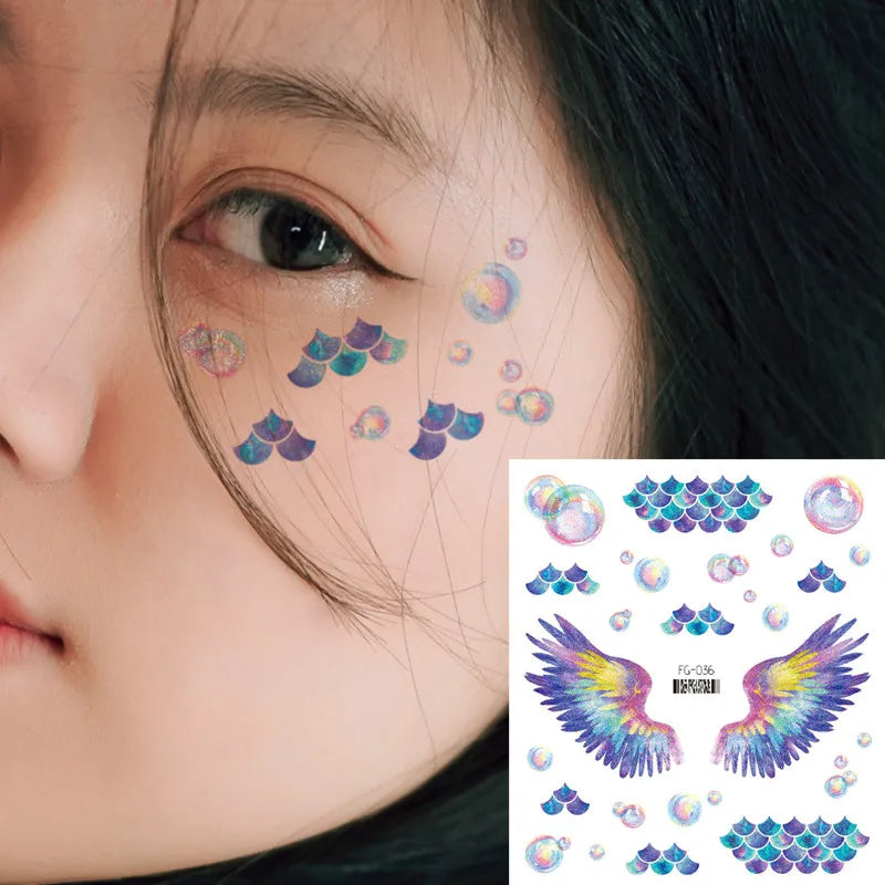 Purple Fairy Butterfly Glitter Temporary Tattoo Stickers Temporary Tattoo Sticker PLUSH FG-036