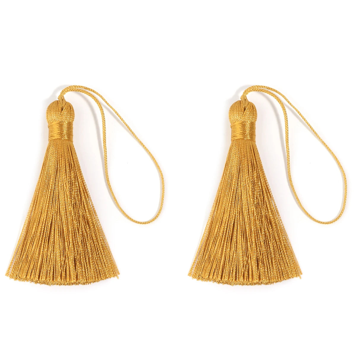 6pcs Colorful Silky Tassel Pendants – DIY Jewelry & Home Decor Tassel Fringe Pendant PLUSH yellow