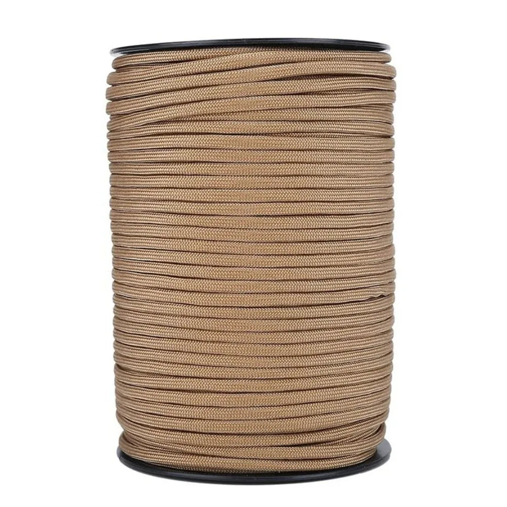100M 550 Paracord 4mm 9-Core Survival Rope for Camping Survival Paracord Rope PLUSH Khaki