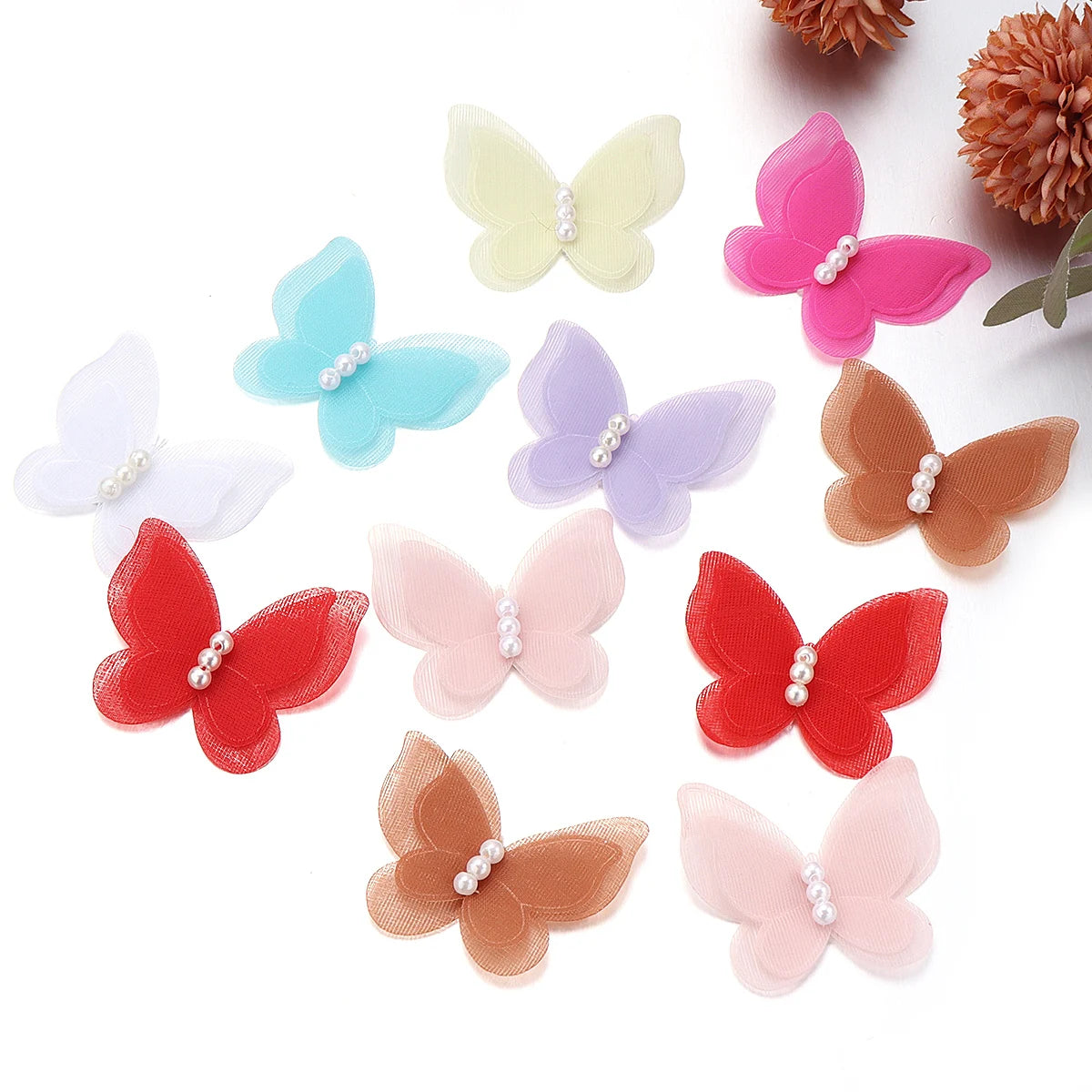 10pcs 3D Lace Butterfly Appliqués – DIY Sewing Craft Patches Fabric Appliqué Patch PLUSH