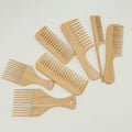 Natural Bamboo & Wood Handmade Combs – Wide & Fine Teeth Set Wood Hair Comb PLUSH 7pcs