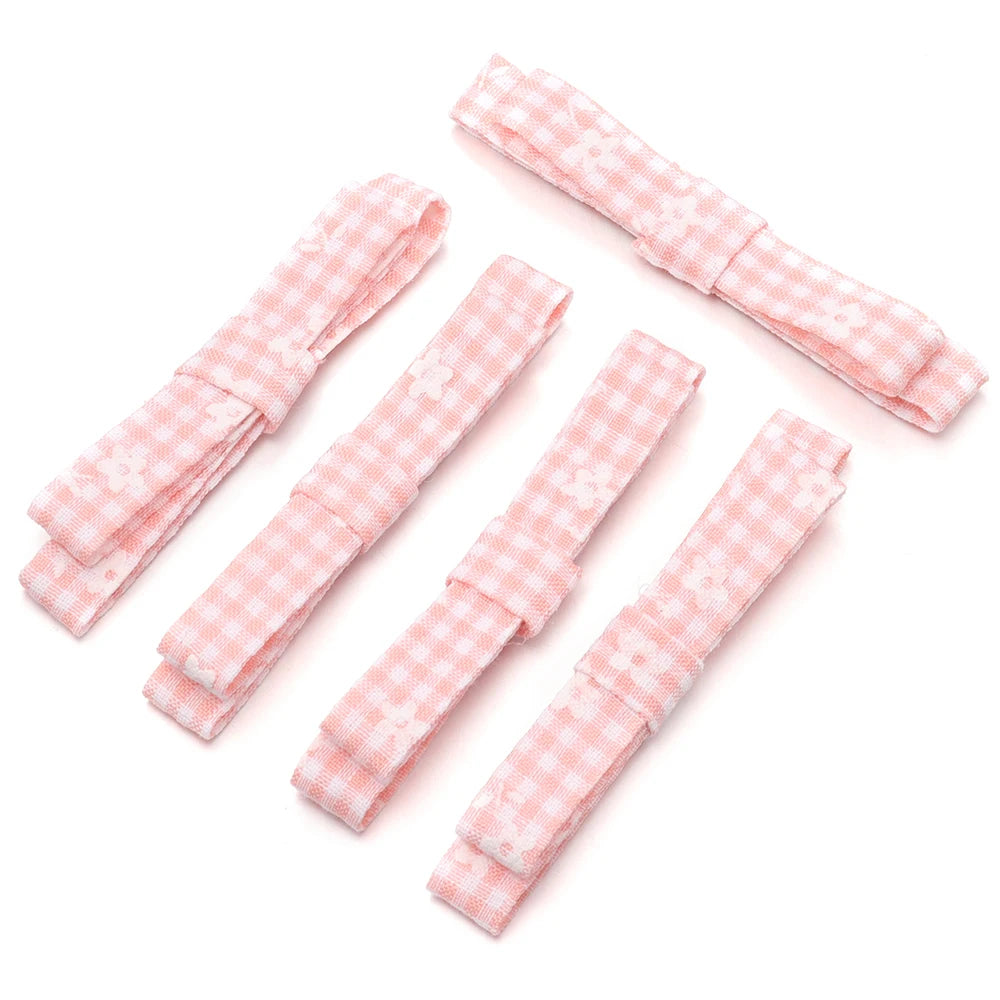 5pcs Plaid Floral Polyester Bowknots – DIY Hair & Craft Decor DIY Hair Bow PLUSH pink