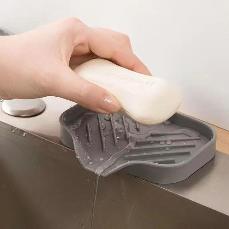 2-Pack TPR Sink Mat & Soap Dish Drying Tray | Kitchen Organizer Kitchen Sink Organizer PLUSH