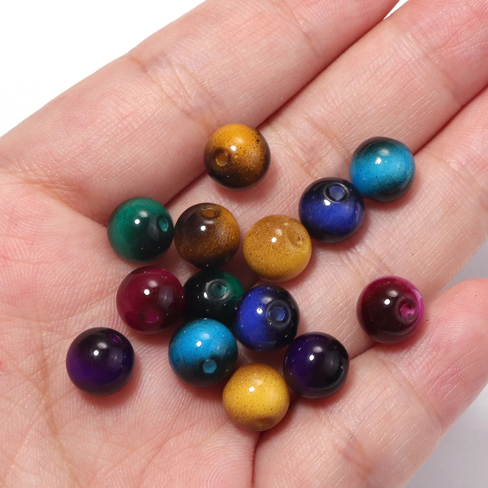 60pcs 8mm Tiger Eye Glass Round Spacer Beads – DIY Jewelry Glass Spacer Beads PLUSH