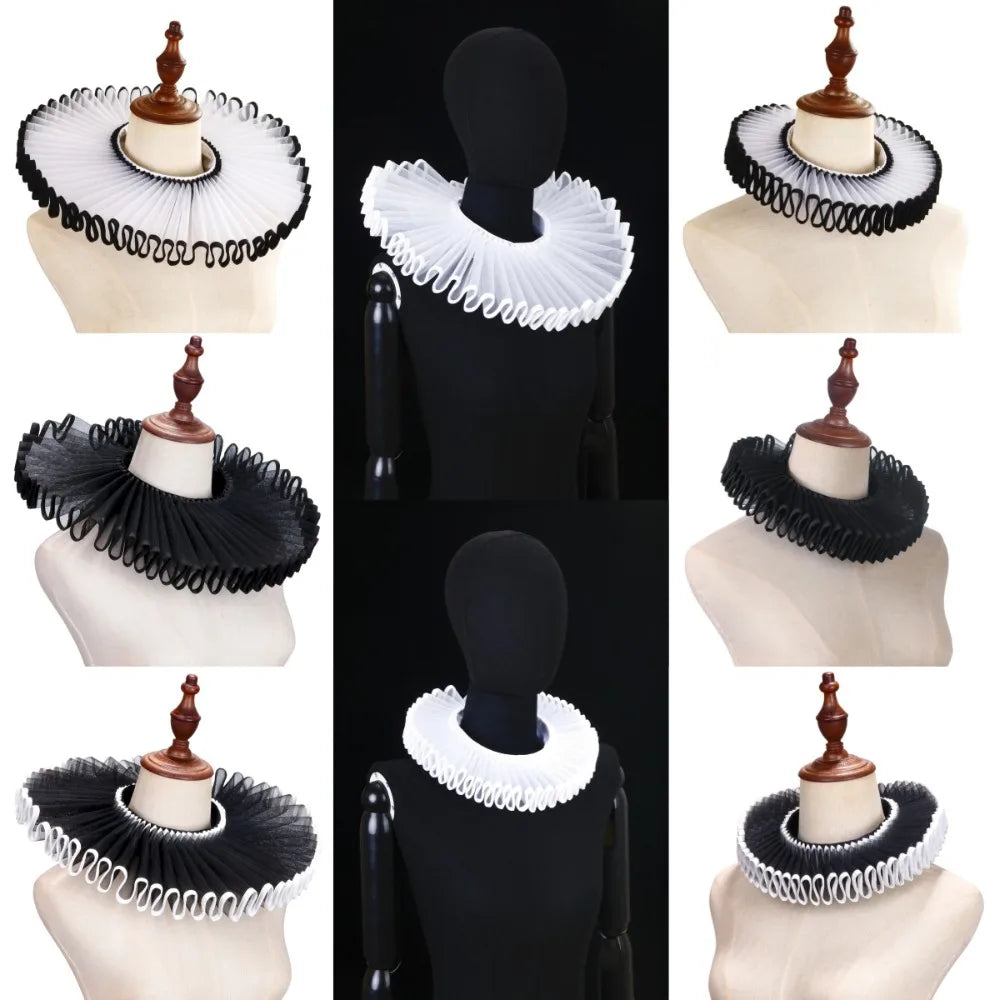 Detachable Renaissance Ruff Collar – Victorian False Collar Costume Ruff Collar PLUSH
