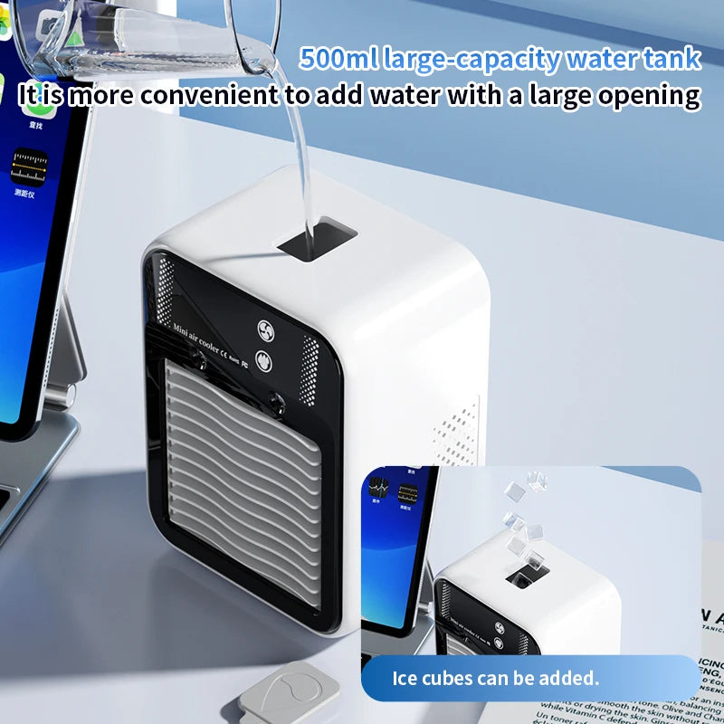 Portable Mini Air Cooler – Nano Mist LCD USB Rechargeable Portable Air Cooler PLUSH