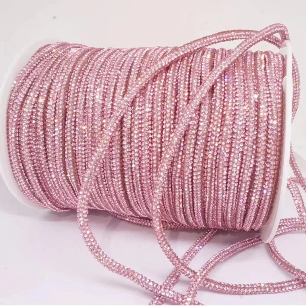 50 Yards 4mm Glass Rhinestone Rope Crystal Cord Trim – DIY Rhinestone Cord Trim PLUSH