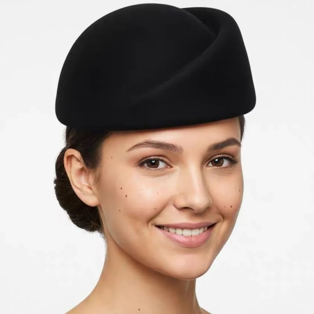 Felt Fabric Beret Pillbox Hat – Elegant Unisex All-Season Felt Beret Hat PLUSH