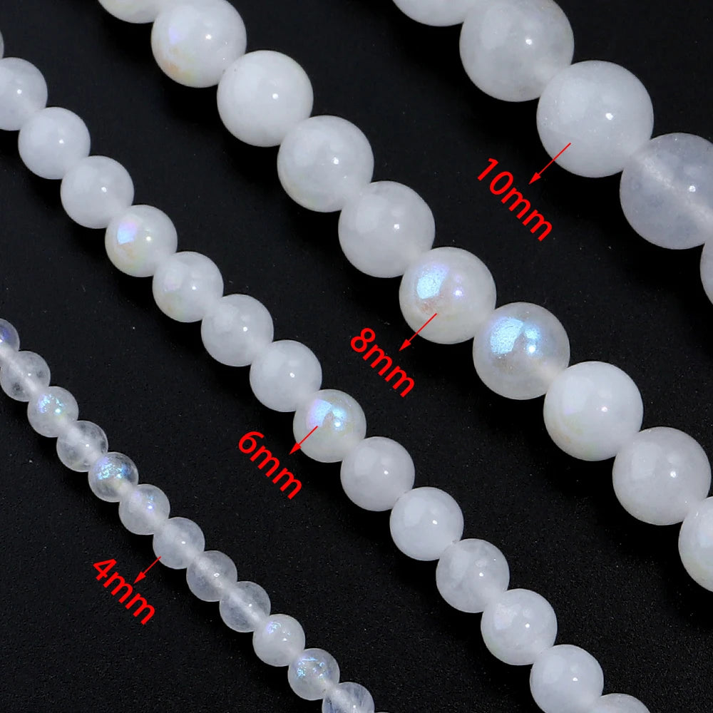 Natural Moonstone Round Spacer Beads 4–10mm | DIY Jewelry Natural Stone Beads PLUSH