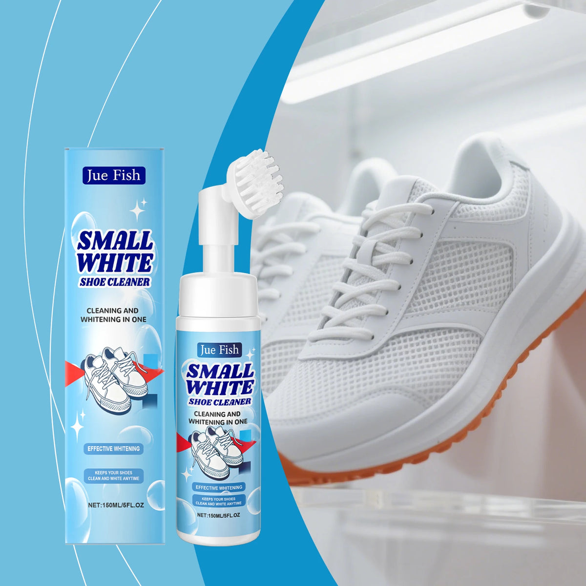 Jue-Fish No-Wash Shoe Cleaning Foam | Whitening Polish Shoe Cleaning Foam PLUSH
