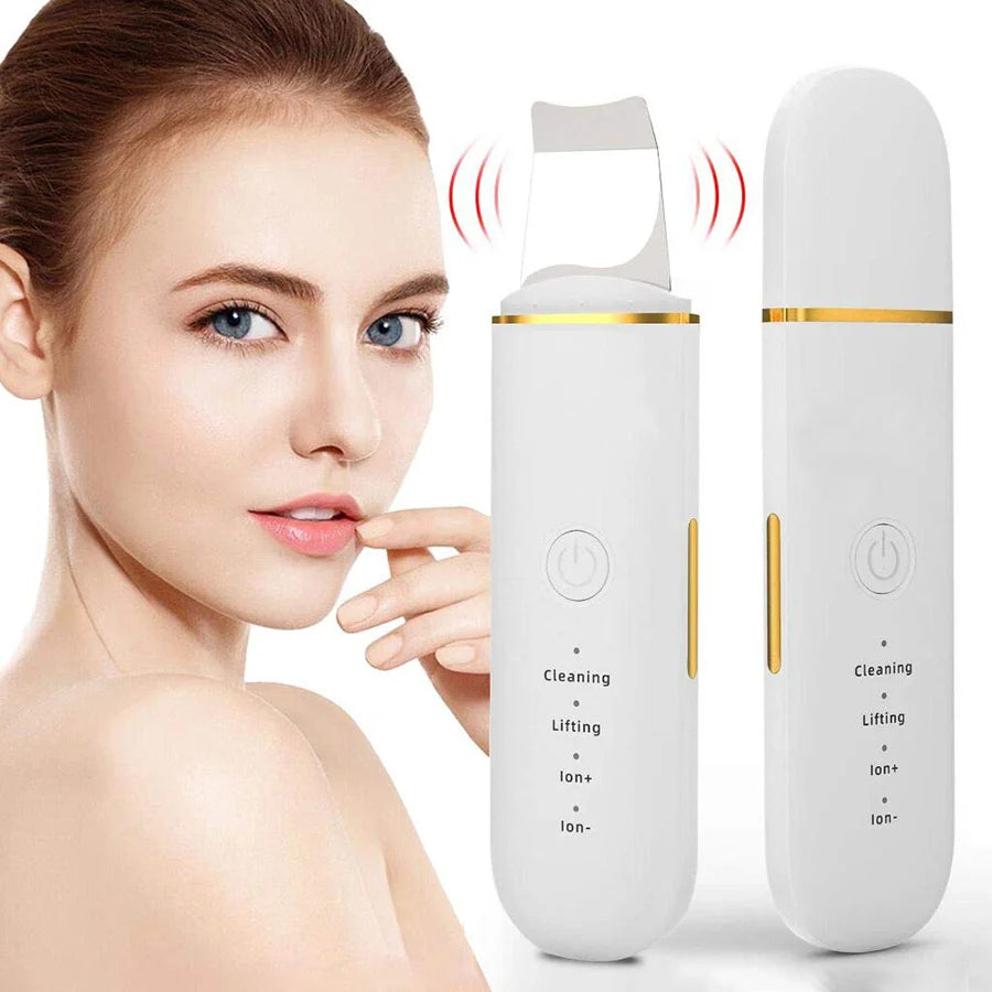 Ultrasonic Skin Scrubber Face Spatula – Deep Pore Cleansing Tool Facial Cleansing Device PLUSH