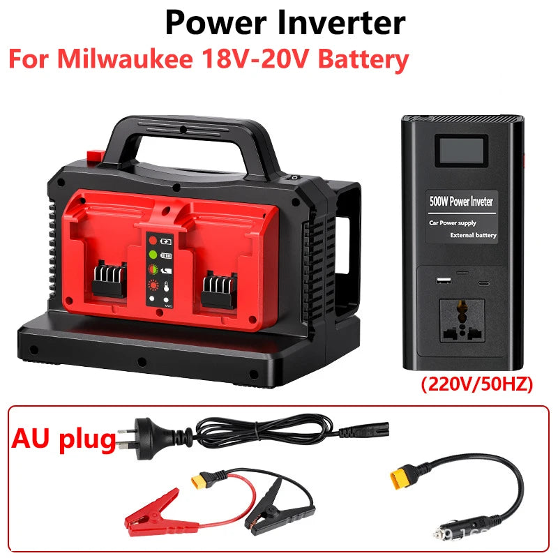 ZWINCKY 500W Pure Sine Wave Inverter for Milwaukee 18V Battery Power Inverter PLUSH China Mainland AU plug