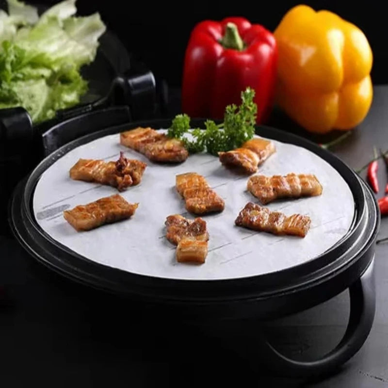 50/100PCS Round Silicone Baking Paper – Air Fryer & BBQ Liners Baking Paper Liners PLUSH