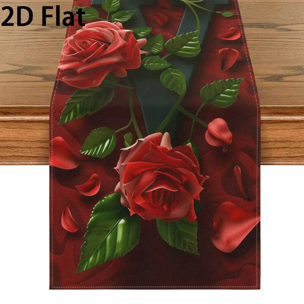 Valentine's Day Plaid Table Runner – Red Heart Bow Design Holiday Table Runner PLUSH A 33X90Cm