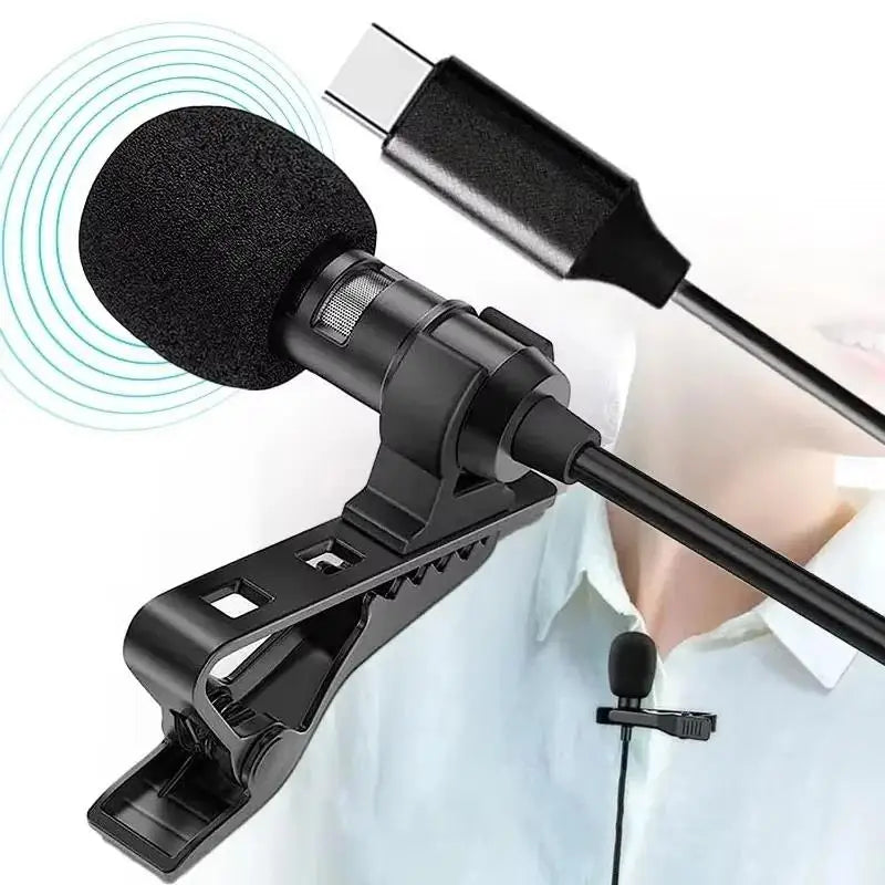 Mini Clip-On Lapel Condenser Mic – USB, 3.5mm & Type-C Lapel Condenser Mic PLUSH