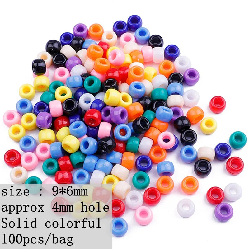 100pcs Multicolor Dreadlock Beads Hair Rings Tube Cuffs for Braids Hair Dreadlock Beads PLUSH NO.5