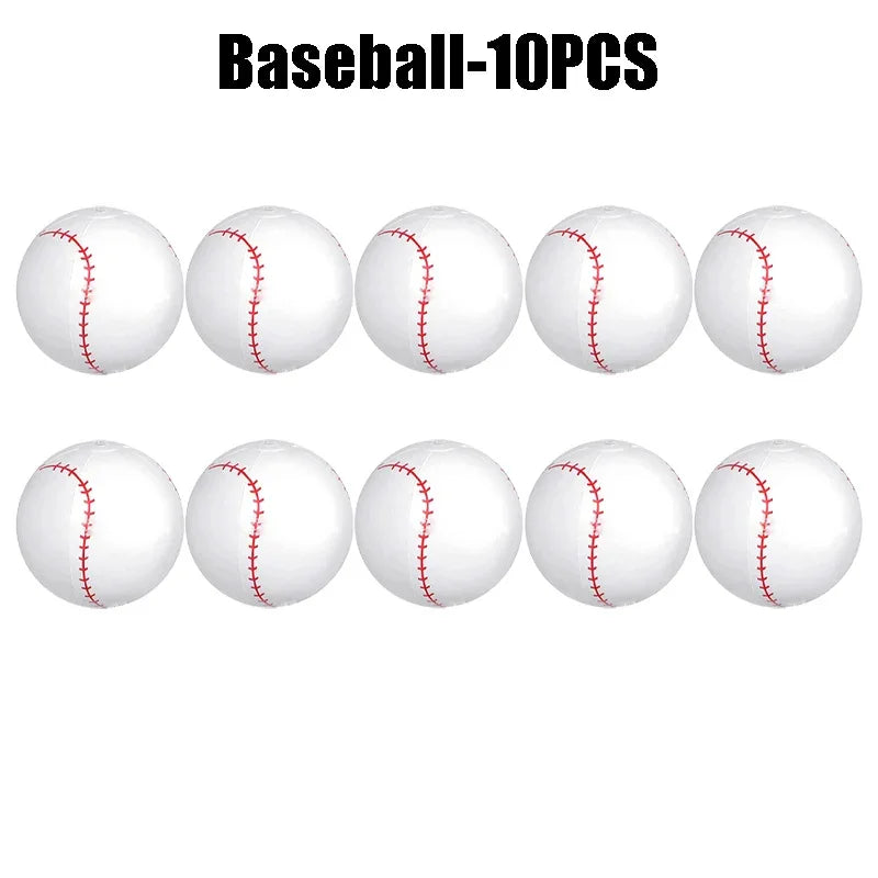 Inflatable Sports Beach Balls 24-Pack – Kids Pool & Beach Toy Inflatable Beach Toy PLUSH Baseball-10PCS