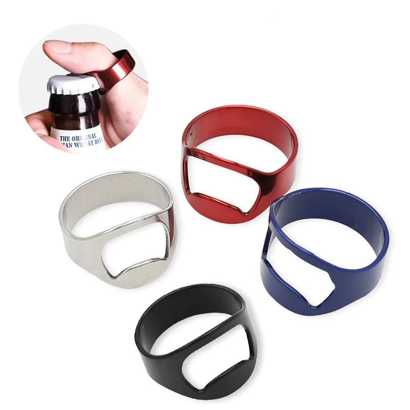 Stainless Steel Finger Ring Bottle Opener – 1 or 3 Pack Bottle Opener Ring PLUSH