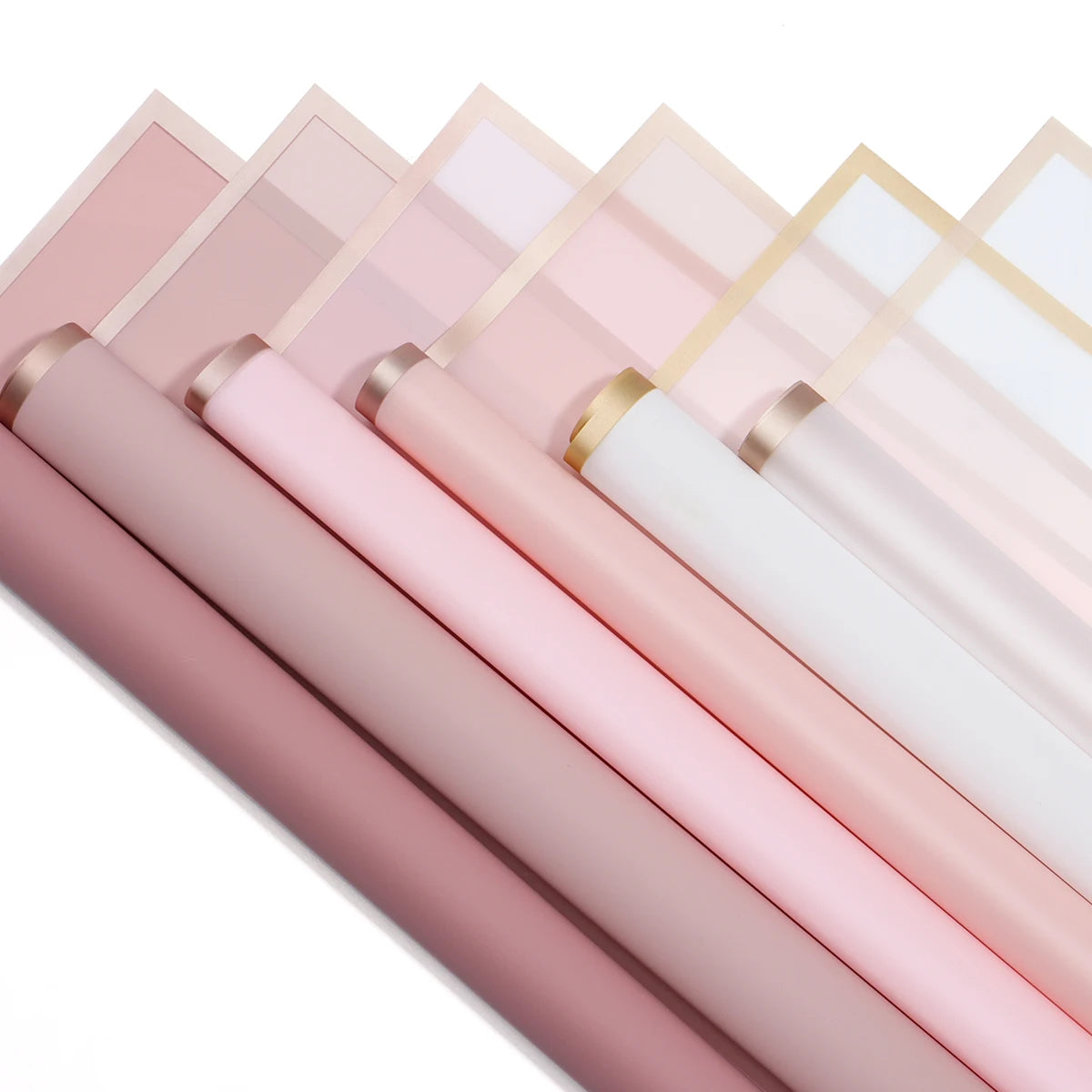 20 Sheets Flower Wrapping Paper Golden Border – Waterproof Bouquet Flower Wrapping Paper PLUSH